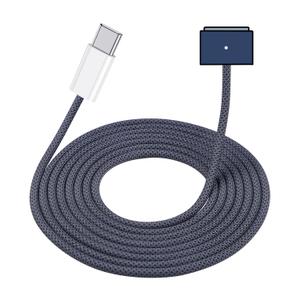 Upgraded USB-C to Magnetic 3 Cable Compatible with MacBook Air/Pro (2021-2025), 140W Fast Charging, 6.6ft Braided Replacement Power Cord for Apple MacBook Charger, Midnight
