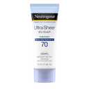 Neutrogena Ultra Sheer Dry-Touch Sunscreen Lotion, Broad Spectrum SPF 70 UVA/UVB Protection, Lightweight Water Resistant, Non-Comedogenic & Non-Greasy, Travel Size, 3 fl. oz