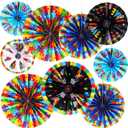 Outus 9 Pcs Autism Awareness Hanging Decorations Paper Fans Colorful Puzzle Piece Classroom Decorations for April Autism Awareness Gifts