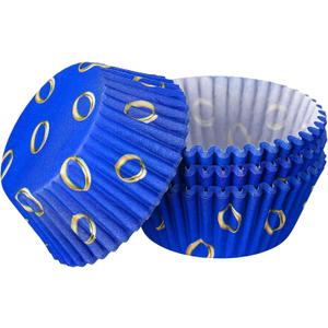 Tioncy 300 Pcs Video Game Cupcake Liners Blue and Gold Rings Cupcake Wrappers Cartoon Theme Party Decorations Baking Cup Liner Holder Video Game Carnival Circus Birthday Baby Shower Party