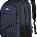 MATEIN 17 Inch Laptop Backpack, Large College Backpack Carry On TSA Approved with Trolley Sleeve, Computer Work Bag with USB Charging Port, Water Resistant Travel Daypack for Men, Dark Blue