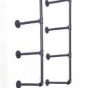 Diwhy DIY Industrial Black Pipe Bookshelf Wall Ceiling Mounted Open Bookshelf Parts Bracket Kit DIY Project (2 pcs 4 Tier Pipe Shelf) Plank not Included