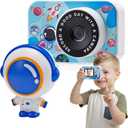Kids Digital Camera for Boys and Girls Ages 3-12 - 1080P Selfie Dual Lens Toy Camera with 16GB SD Card, Rechargeable Birthday Gift for Toddlers & Children (Blue)