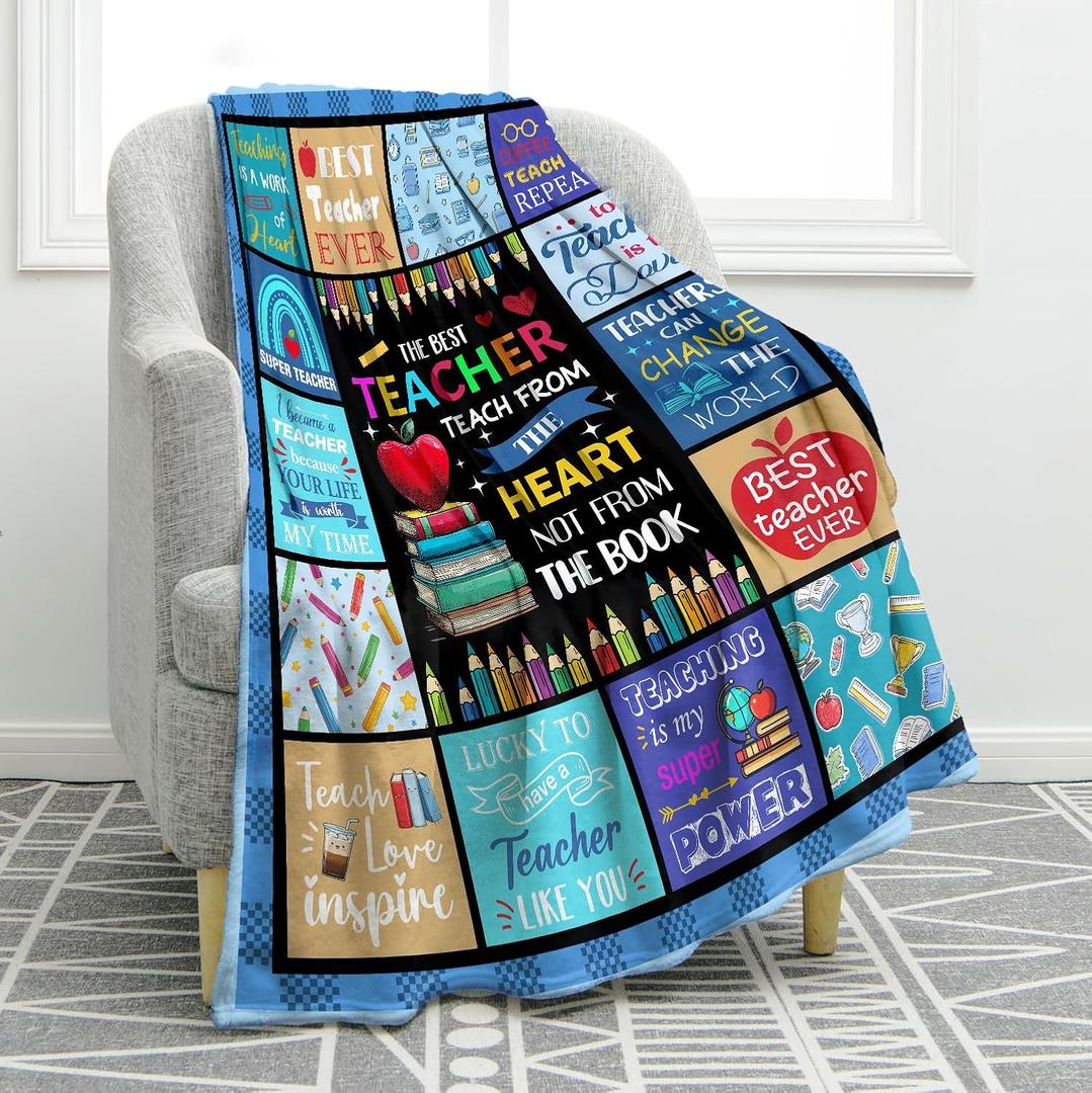 Jekeno Teacher Gifts for Women Men, Teacher Appreciation Gifts Throw Blanket, Birthday Gift for Teachers Mentor, Teachers Gift Ideas for Teacher's Day Christmas Retirement Graduation (50"x60")