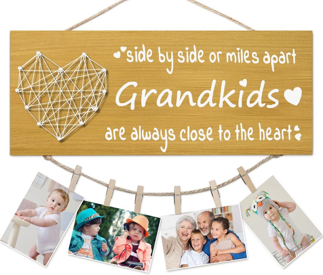 Christmas Gifts for Grandma Grandpa from Granddaughter Grandson - Grandkids Picture Frame for Grandmother Grandfather Grandparent for Mothers Day Fathers Day Grandparents Day Birthday Thanksgiving