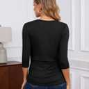 Riyiper 3 Pack Women's 3/4 Sleeve Maternity Shirts | Smooth Lightweight Fabric, Pregnancy-Friendly Stretch