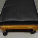 CroBlissful 1 Pack Rolling Adjustable Foot Rest Foldable Under Desk Ottoman with Wheels Leather Foldaway Guitar Foot Stool for Home Office Living Room Bedroom