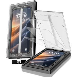 EZ-GLAZ-3-Pack Matte Screen Protector for iPhone 14 ProMax/15 Plus/16 Plus | Anti-Glare Tempered Glass, Enhanced Drop & Scratch Protection, Clear Outdoor Visibility, Smooth Touch, Easy Installation Box