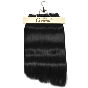 Crowna Straight Hair Bundles 18 20 22 Inches Protein Fiber Hair Bundles,Same Lifespan as Real Human Hair,Human-Like Texture,3 Bundles for Women,Natural Black Hair Bundles.