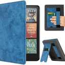 CoBak Case with Stand for Kindle Paperwhite 12th Gen 2024 Released (7") & Kindle Colorsoft Signature Edition - Durable PU Leather Cover with Auto Sleep Wake, Card Slot, Hand Strap Feature