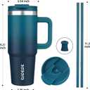 BJPKPK Tumbler With Handle And Straw 30oz Insulated Tumbler Cups With Lid Stainless Steel Travel Coffee Mug,Indigo Black