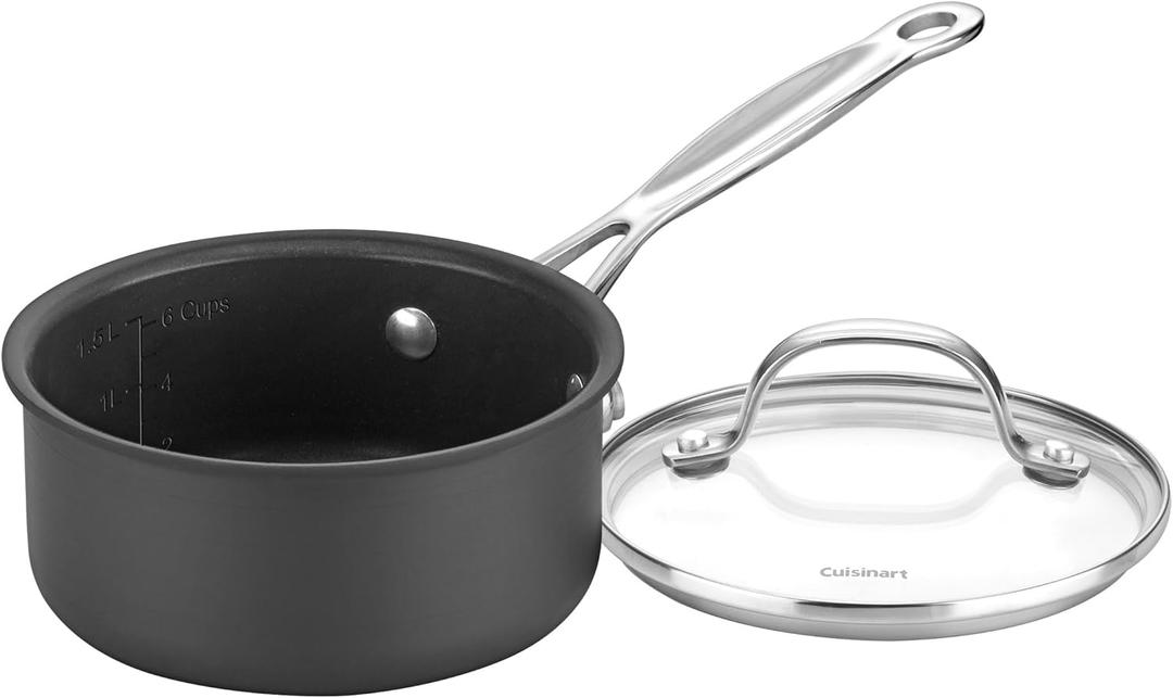 Cuisinart Chef's Classic 2 Quart PURELYCERAMIC Non-Stick PFAS-Free Hard Anodized Saucepan, 619C-18