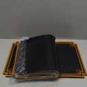 Drydiet 4 Pcs 18 x 12 Inch Bar Mat Non Slip Rubber Mat with Gold Border Durable Stylish Spill Cocktail Service Coffee Mats for Restaurants Barbershop Clippers Bartending, Black