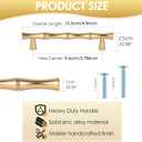 Brushed Gold Cabinet Pulls 3-3/4 Inch(96mm) Hole Center,Zinc Alloy Solid Dresser Cabinet Handles Luxury Drawer Pull Hardware for Bedroom, Kitchen 6 Pack ZJ01