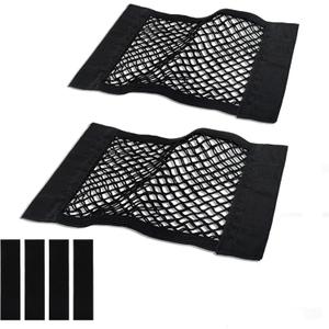 Universal Mesh Cargo Net for Car Trunk Storage,Elastic Small Automotive Cargo Net Pocket Wall Sticker Organizer Pouch Bag Storage for SUV,2 Pack with Tape Stickers