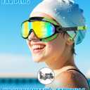 Aegend New Kids 2 Pack Wide View Swim Goggles, Anti-Fog/UV No Leak Goggles with Ear Plugs Kids 3-14