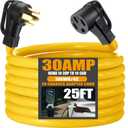 Tellegloww 25FT NEMA 14-30P to 14-50R EV Charger Adapter Cord 30 Amp 4 Prong Dryer to 50 Amp EV for Level 2 Charging, Only for 4 Prong New Dryer Outlet, STW 10 AWG/4C, ETL Listed