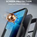 Miracase Magnetic for iPhone 12 Pro Max Case [Compatible with MagSafe] Full-Body Phone case with Built-in Glass Screen Protector& Camera Protector, Military Drop Proof 12 Pro Max Cover, Black
