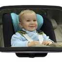 Greenco Rear Facing Back Seat Baby View CAR Mirror - Large and Crystal Clear Sharp View Mirror