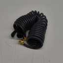 Coil Hose 25FT EVA Coil Garden Hose With 3/4'' Brass Connector Coiled Water Hose Lightweight And No Kink Includes 7 Patterns Spray Nozzle For Outdoors Lawn Watering Car Washing (Gray)