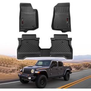 for 2020-2025 2026 Jeep Gladiator JT Floor Mats All Weather TPE Protection Mat for Jeep Gladiator Accessories (Floor Mats)
