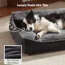 FURTIME Orthopedic Dog Beds Large Sized Dog, Extra Thick Supportive Comfort Pet Sofa, Ergonomic Slant Dog Couch Bed with Removable Washable Cover, Ultra Soft Surface & Non-Slip Bottom, Grey, 38"