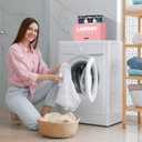 Geelin 4 Pack Laundry Pods Organizer & Dryer Sheet Holders, Laundry Room Organization Containers Dispenser, 3 Pcs 1.3 L Jars with Lids and Labels for Detergent Storage Supplies Decorations(Pink)