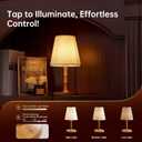 Dawnwake Table Lamp Cordless Bedside Desk Lamp,Rechargeable Battery Operated Lamps for Bedroom Night Stands,3 Colors Touch Dimmable Small Table Kitchen Lamps,4000mAh LED Wood Grain