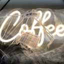 SYLHOME Coffee Led Neon Light Sign Home Bedroom Business Cafe Wall Sign Decor Club Coffee Bar Station Shop Kitchen Light Up Sign 11.8" X 6.69" USB