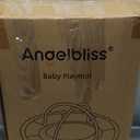 ANGELBLISS 5 in 1 Baby Play Gym Mat, Reversible Tummy Time Mat with 5 Sensory Toys for Stage-Based Developmental, Thick & Large Baby Activity Center from Newborn to Toddler (Beige)