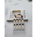 3 x 24 PCS Christmas Press on Nails Short Almond - ZWENJIE Winter Cute Sequins Fake Nails Press ons Nail Black French Art Tips with Glossy Design Full Cover Acrylic False Nails Glue on Nails Kit for Woman