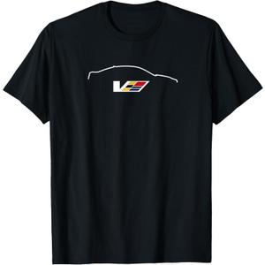 CarTees CTSV CTS-V Outline Logo T-Shirt - Unisex Adults - Black - Short Sleeve - Small