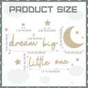 Briwooody 15 Pcs Moon and Stars Nursery Decor Dream Big Little One Wall Decor Boho Neutral Babyroom Wall Art Nursery Sign for Boys Girls Bedroom Home Farmhouse Living Playroom(Wood Color)
