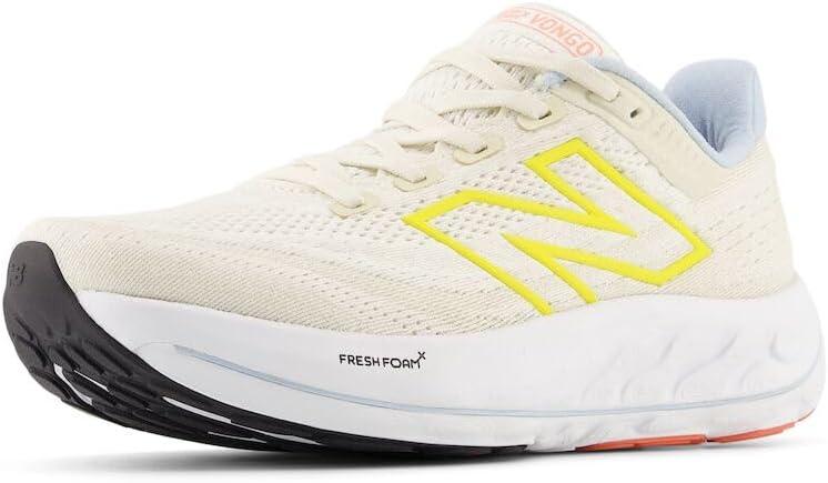 New Balance Women's Fresh Foam X Vongo V6 Running Shoe (5, Sea Salt/Lemon Zest/Light Chrome Blue)