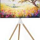 Artistic Easel TV Stand for 43-65 in TVs up to 88 lbs, White