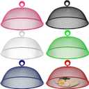 Gerrii 6 Pcs Metal Mesh Food Cover Outdoor Mesh Food Tents Dome Screen Plate Covers for Dinner Plates Reusable Fruit Fly Nets Picnic Food Umbrella for Table, BBQ, Camping, Party (Multicolor,11 Inch)