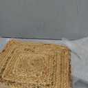 Set of 4 Jute Braided Square Placemats for Dining Table  13x13 Inches Natural | Rustic Farmhouse Woven Table Mats | Heat Resistant, Natural Fiber Kitchen & Dining Table Decor