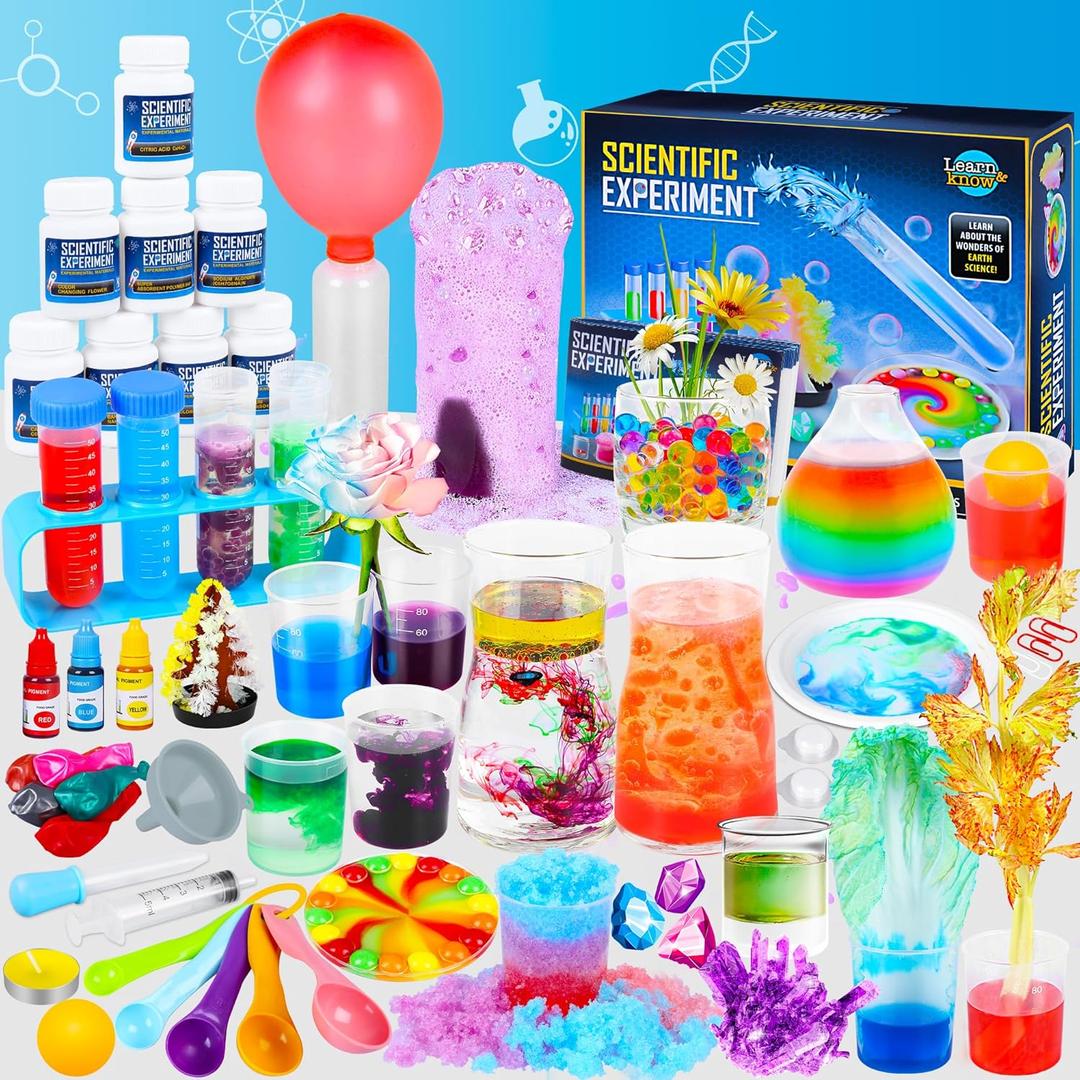 Science Kit for Kids,80 Science Lab Experiments, Scientist Costume Role Play STEM Educational Learning Scientific Tools, Birthday Gifts and Toys for 6 7 8 9 Years Old Boys Girls Kids