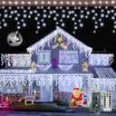 Ollny Icicle Lights for Outside 720LED 60FT, Cool White Christmas Lights with Remote 8 Modes Dimmable, Waterproof Connectable Timer Hanging Light for House Outdoor Yard Indoor Decorations