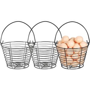 3 Pcs Egg Collecting Basket, Wire Basket Metal Storage Basket for Carrying and Collecting Chicken Eggs, Fruit, JMUS20241990