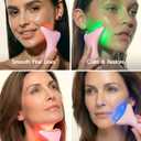 REVO Genie Facial Massager for Face and Neck, LED Beauty Device with Heat and Vibration, Depuffing Sculpting Tool with Red Blue Green Light Modes for Skincare Routine