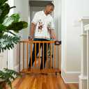 Ingenuity The Stairway 48W Series, 30'-48' Wide, 32" Tall, Baby Gate for Stairs with Door, Wood Safety Gate for Doorways and Stairways - Oak Wood