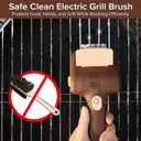 Electric Grill Brush for Outdoor Grill, Cordless Electric Grill Cleaner, Rechargeable Grill Cleaning Stainless Steel Brush, Grill Scraper, BBQ Accessories Brown