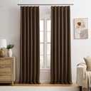 Chocolate Brown Espresso Pinch Pleated Blackout Curtains 102 Inches Long,Thermal Insulated Pinch Pleats Window Curtains Panels Drapery for Bedroom, Living Room,Office, 40" W x 102" L, Set of 2