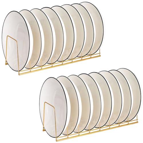 MINGFANITY Small Bowl Drainer, Stainless Steel Bowl Drying Rack for Kitchen Counter Organizer Storage, Storage Shelf, Chrome (2 Dish Racks(Gold))