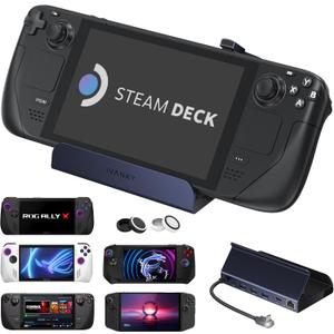 iVANKY 4K@144Hz Steam Deck Dock, 8-in-1 Docking Station for ASUS ROG Ally X/Legion Go/MSI Claw, ROG Alloy/Valve Stream Deck OLED Hub, HDMI 2.1, 1Gbps Ethernet, 3*USB-A 3.0, 100W Charge, Midnight Blue
