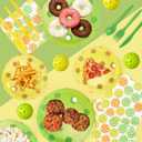 144 Pcs 3D Pickleball Party Supplies Paper Pickleball Plates and Napkins Dinnerware Set Tableware Supplies Includes Paper Plates Napkins Forks Serve 24 for Birthday Sports Party decorations