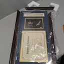 GraduationMall 11x22 Mahogany Diploma Frame with Tassel Holder and Picture for 8.5x11 Certificate 5x7 Photo,Real Glass,Navy over Gold Mat 
