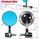 2 x VAZESWIN Aluminum Alloy Rainproof Motorcycle Bar End Mirrors, CNC Machined Anti-Glare Blue Lenses Motorcycle Rear View Mirrors, Foldable Multi-Angle Adjustable Fit for 12-18mm Handlebar Inner Diameter