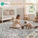 9x9 Square Area Rugs for Living Room Washable Rug Vintage Blue